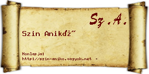 Szin Anikó névjegykártya